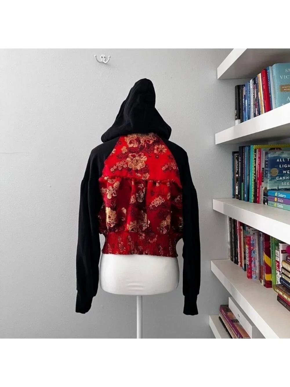 Free People Gabbie Zip Up Hoodie Red Black Sz small